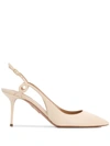 AQUAZZURA SERPENTINE 90MM SLINGBACK PUMPS