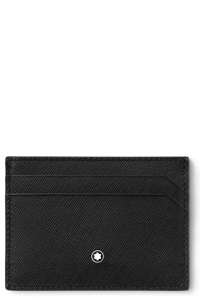 Montblanc Sartorial Embossed Leather Card Case In Grey