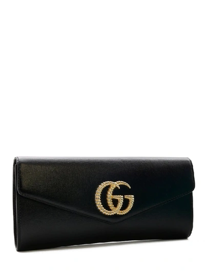 Gucci Gg Marmont Broadway Small Evening Clutch Bag In Black