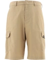 Msgm Knee-length Cargo Shorts In Beige