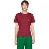 GUCCI RED & NAVY DISNEY EDITION LINEN STRIPED T-SHIRT
