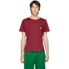 Gucci Men's X Disney Mickey Mouse-patch Striped T-shirt In 6065 Redinc