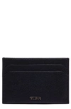 Tumi Nassau Slim Leather Card Case In Black Textured