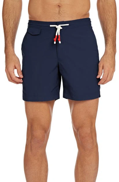 Orlebar Brown Blue Wash Mid-length Drawcord Standard Swim Shorts