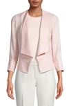 ANNE KLEIN TEXTURED DRAPE FRONT JACKET,10754312