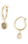 GORJANA POWER STONE CHARM HUGGIE EARRINGS,202-016-25-G