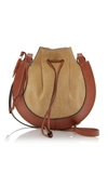 LOEWE HORSESHOE SUEDE AND CALFSKIN LEATHER CROSSBODY BAG,787859