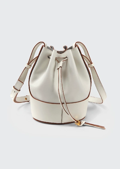 Loewe Balloon Small Leather Bucket Bag In Off White