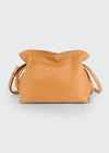 Loewe Flamenco Drawstring Knot Clutch Bag In Toast