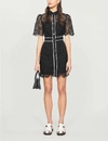 SANDRO Livy embroidered-floral lace mini dress