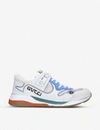 GUCCI MENS WHITE MEN'S ULTRAPACE PANELLED LEATHER, MESH AND REFLECTIVE-WOVEN TRAINERS 9.5,R00070159