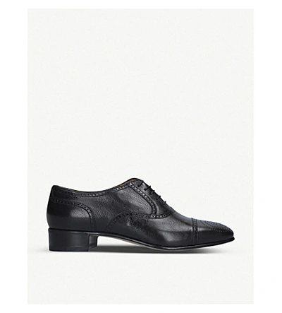 Gucci Dracma Gg-perforation Lace-up Derby Shoes In Black