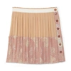 Chloé Pleated Floral Button Silk Mini Skirt In Cloudy Rose