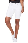 Nydj Ella Mid Rise Denim Shorts In Optic White