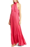 ZIMMERMANN HALTER BOW SILK MAXI DRESS,8052DRWAV