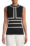 ANNE KLEIN COLORBLOCK SLEEVELESS SWEATER,10752132