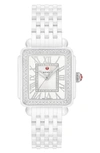 MICHELE DECO MADISON MID DIAMOND WATCH HEAD & CERAMIC BRACELET, 29MM,MWW06G000026