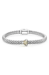 Lagos Sterling Silver & 18k Yellow Gold Ksl Pyramid Bracelet In Silver