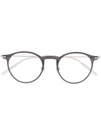 Montblanc Polished Round-frame Glasses In Grey