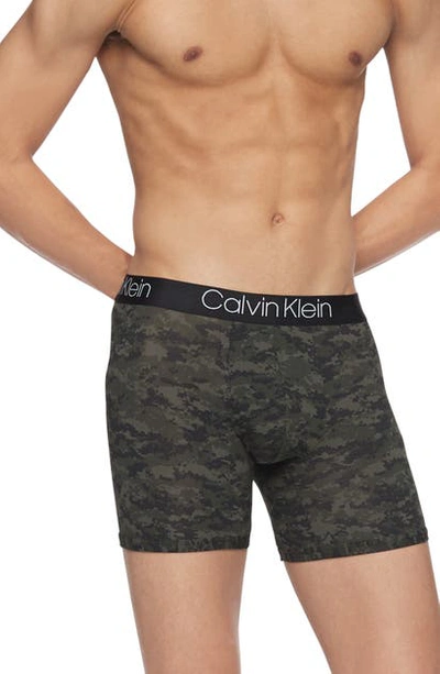 Calvin Klein Ultrasoft Stretch Modal Boxer Briefs In Green Camo