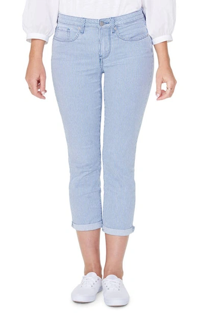 Nydj Chloe Railroad-striped Tummy-control Capri Jeans In Trella