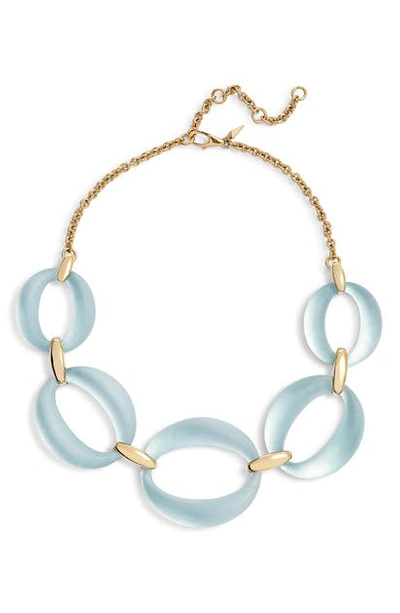 Alexis Bittar Essentials Large Lucite Link Necklace In Grey Blue