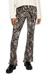TOPSHOP SNAKE PRINT FLARE TROUSERS,16F03RGRY