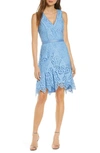 ADELYN RAE DAMION HIGH/LOW LACE DRESS,F912D4576