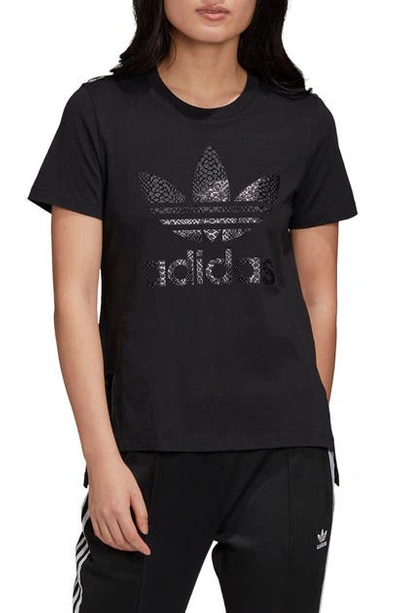 Adidas Originals Superstar Graphic Tee In Black