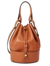 Loewe Medium Balloon Leather Bucket Bag In Brown