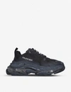 BALENCIAGA Triple S 绒面革网眼运动鞋,32918140