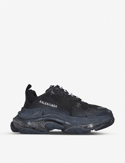 Balenciaga Triple S Suede And Mesh Trainers In Pink+comb