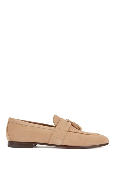 Hugo Boss - Suede Loafers With Tassel Trim - Light Brown In Light Brown