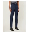 Sandro Mens Slim-fit Tapered Stretch-wool Trousers Navy Blue In Blue