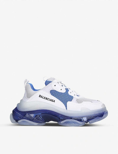 Balenciaga Triple S Leather And Mesh Trainers In White