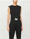 ADAM SELMAN SPORT CROPPED COTTON-BLEND JERSEY TOP,R00081029