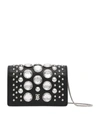 BURBERRY EMBELLISHED LEATHER CHAIN CARD CASE,15050607