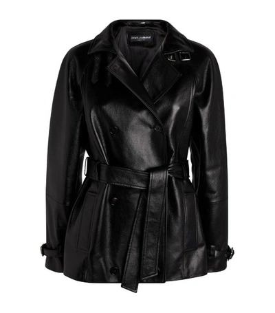 Dolce & Gabbana Belted Leather Jacket