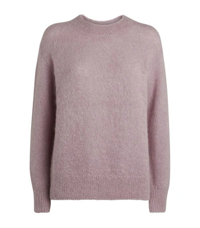 Vince Mohair-blend Brushed Jumper In Lily Stone