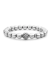 Lagos Sterling Silver Signature Caviar Lattice Ball Bracelet In Sterling Silver