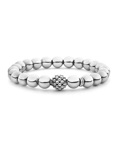 Lagos Sterling Silver Signature Caviar Lattice Ball Bracelet