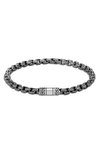 John Hardy Sterling Silver With Black Rhodium Classic Chain Bracelet In Silver/ Black Rhodium