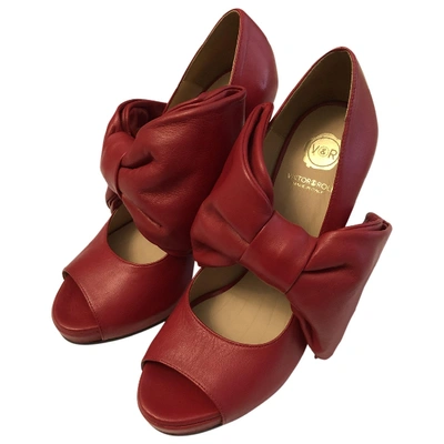 Pre-owned Viktor & Rolf Leather Heels In Red