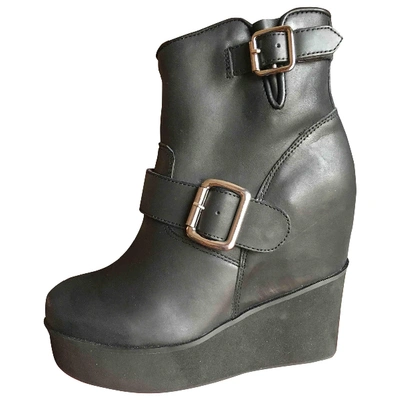 Pre-owned Jeffrey Campbell Leather Ankle Boots In Black