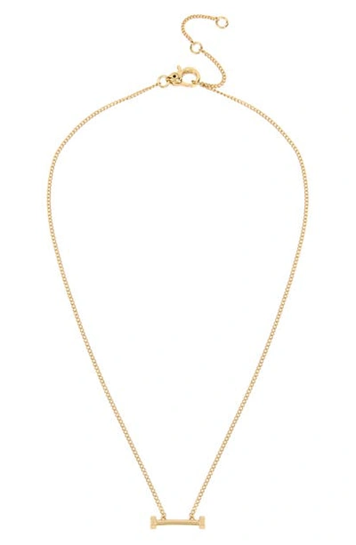 Allsaints Mini Bar Pendant Necklace In Gold