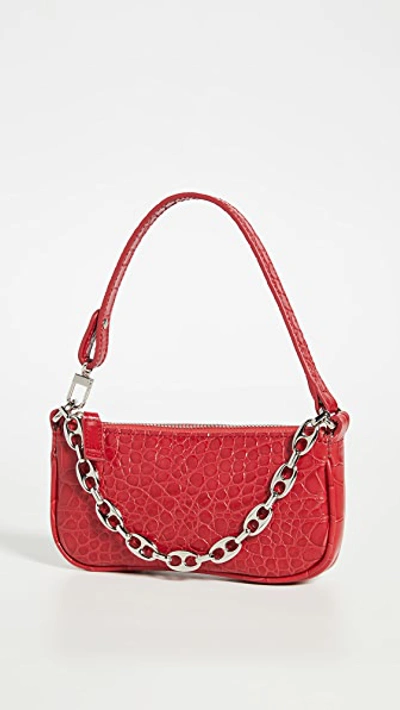 By Far Mini Rachel Leather Bag In Red