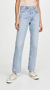 Agolde Riley Crop Denim In Curio In Blue