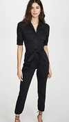 Paige Mayslie Stretch-cotton-blend Jumpsuit In Washed Black