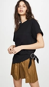 3.1 Phillip Lim / フィリップ リム Short Sleeve T-shirt With Gathered Ring In Black