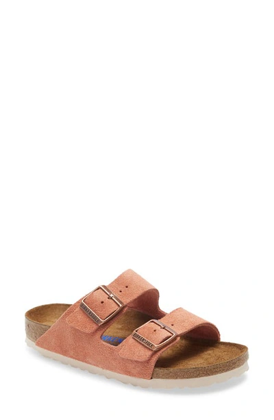 Birkenstock Arizona Soft Slide Sandal In Earth Red Suede